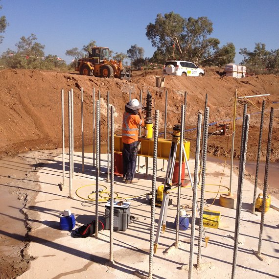 Pile anchor test at roy hill 3